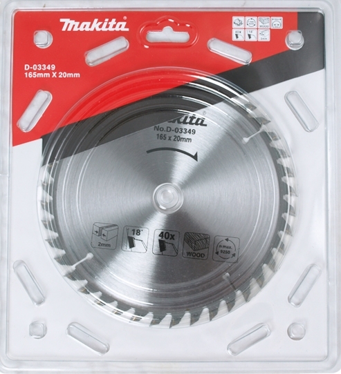 Sagblad for tre Makita; 165x2x20,0 mm; Z40; 18°