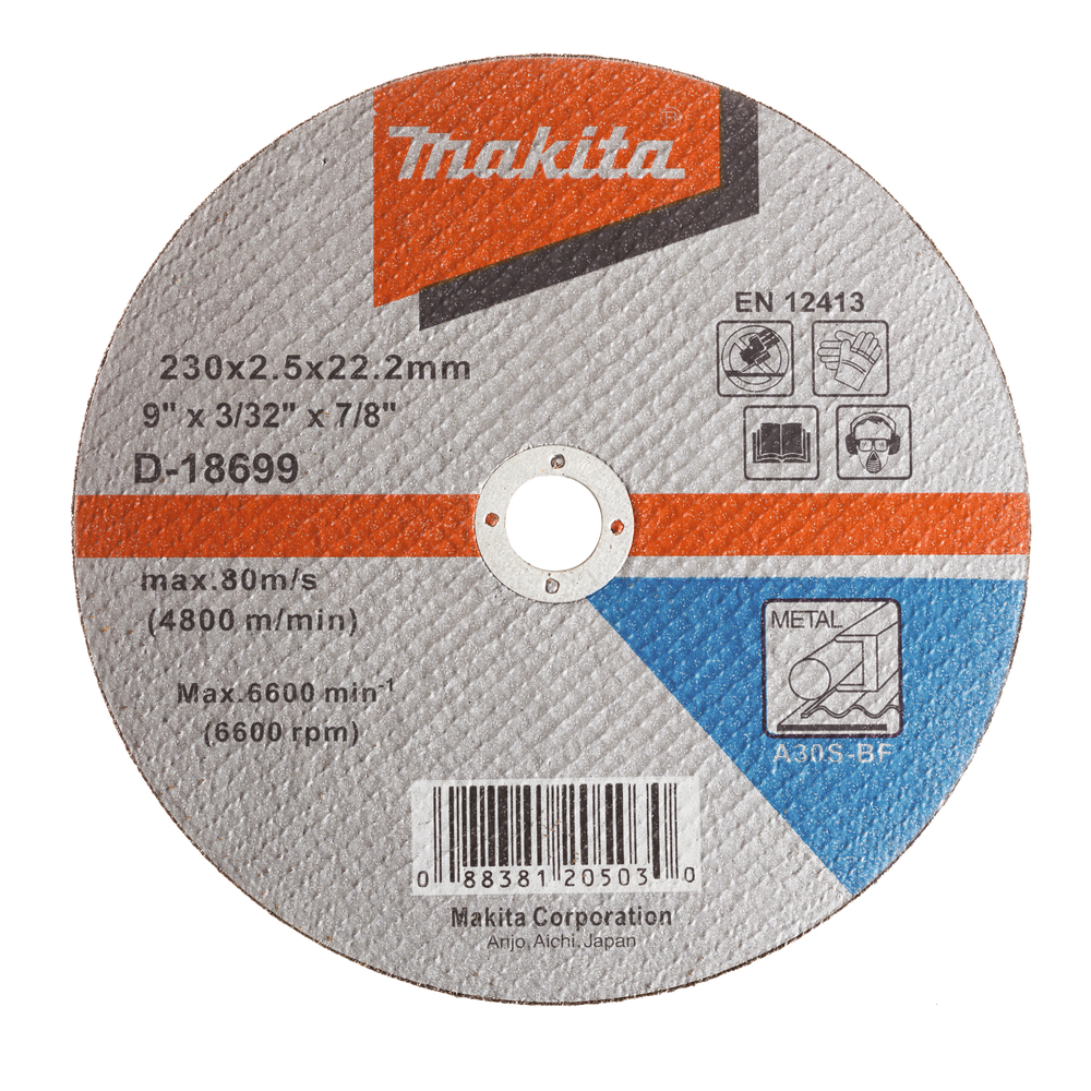 Abrasiv kappeskive Makita; 230x2,5 mm for metall