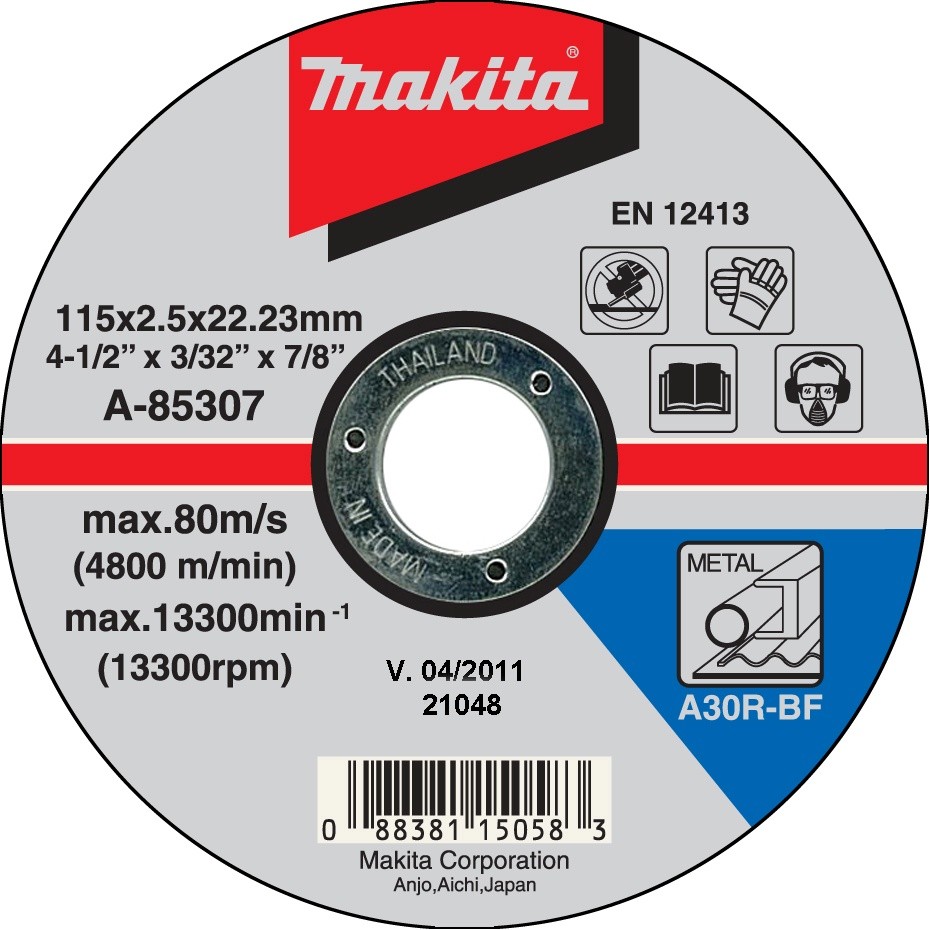 Abrasiv kappeskive Makita; 115 mm for metall