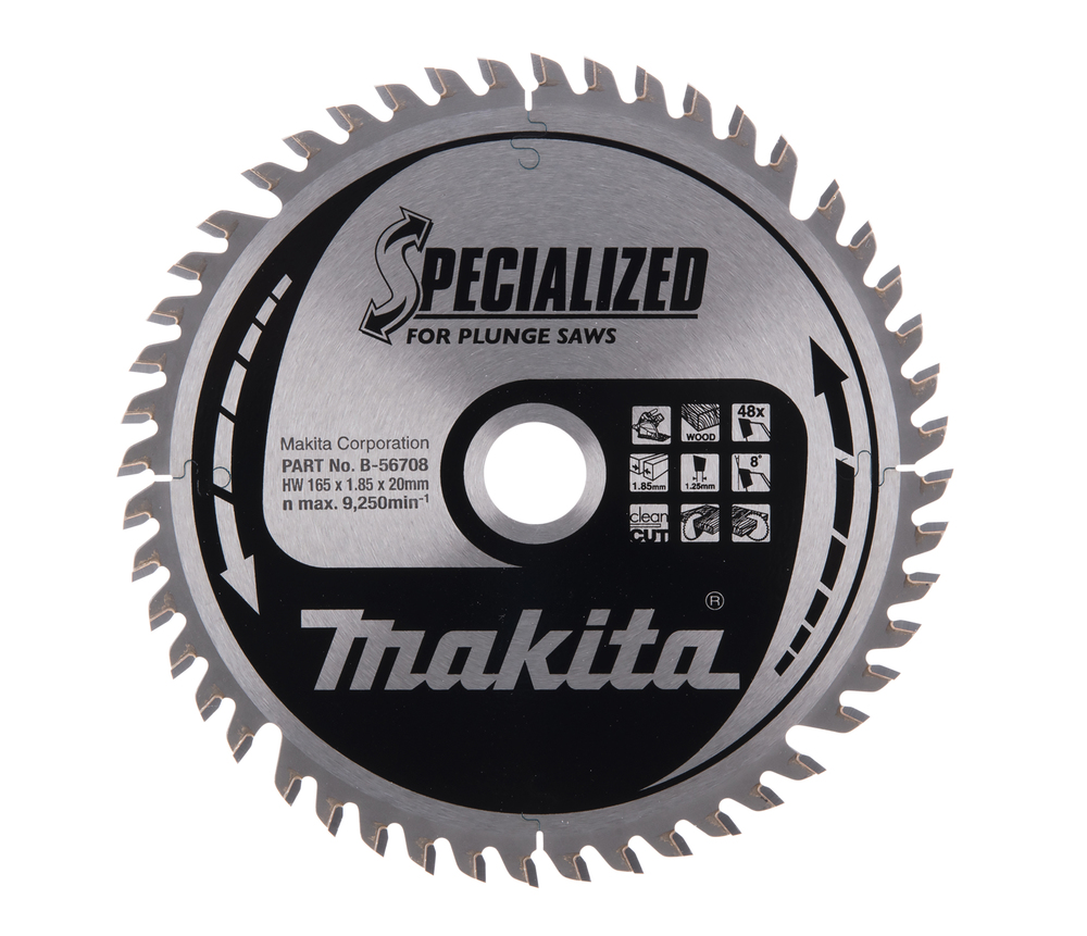 Sagblad for tre Makita; 165x1,6x20,0 mm; Z48; 8°