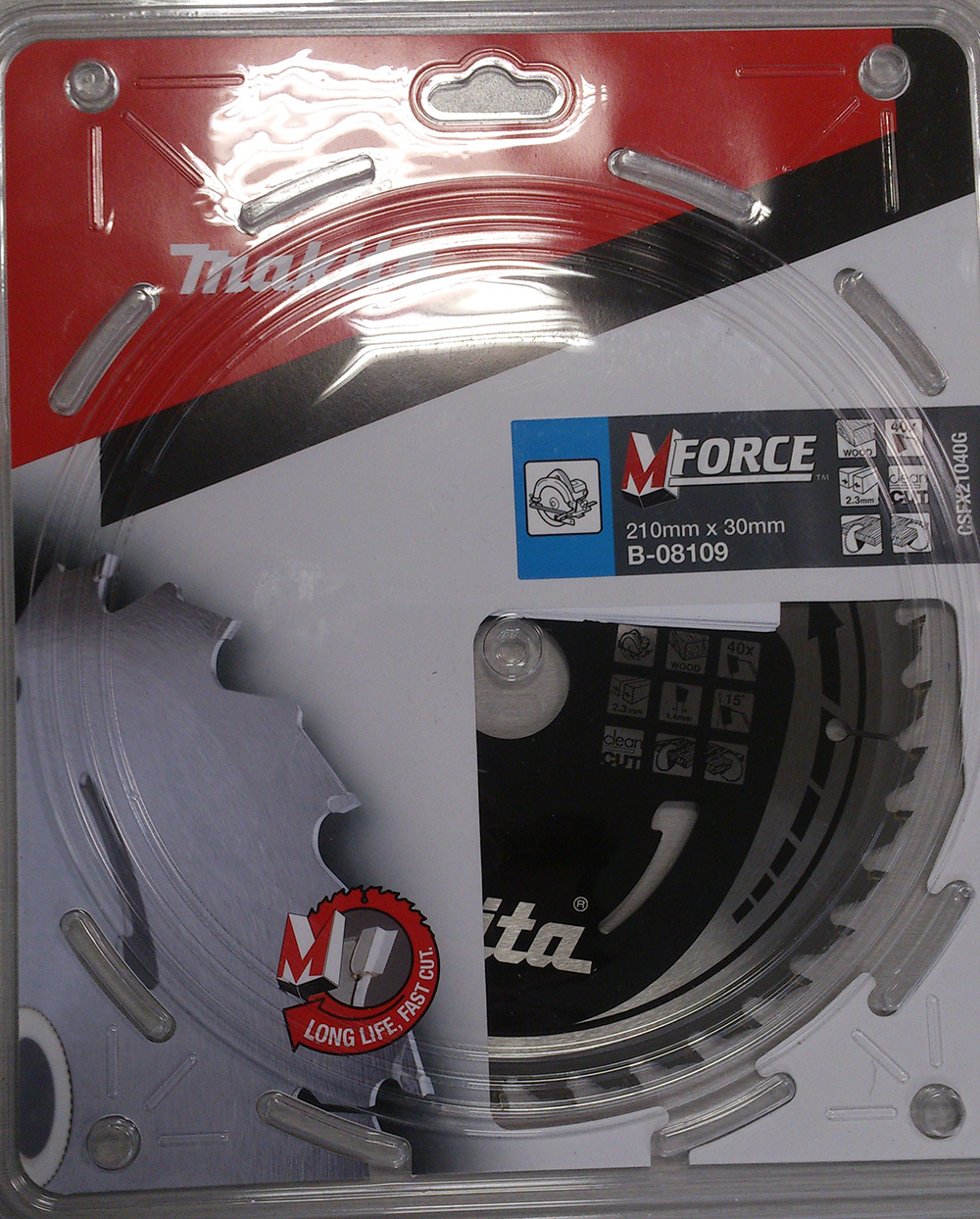 Sagblad for tre Makita MFORCE; 210x2,3x30,0 mm; Z40; 15°