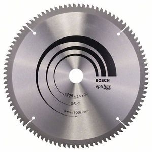 Sagblad for tre Bosch OPTILINE WOOD; 305x2,5x30,0 mm; Z96; -5°