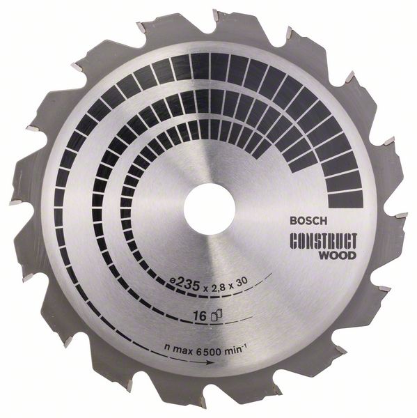 Sagblad for tre Bosch CONSTRUCT WOOD; 235x2,8x30,0 mm; Z16; 15°