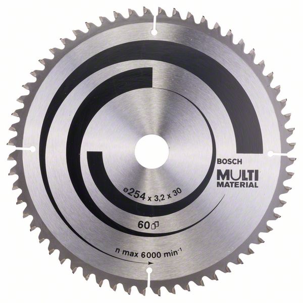 Sagblad for tre Bosch MULTI MATERIAL; 254x3,2x30,0 mm; Z60; -5°
