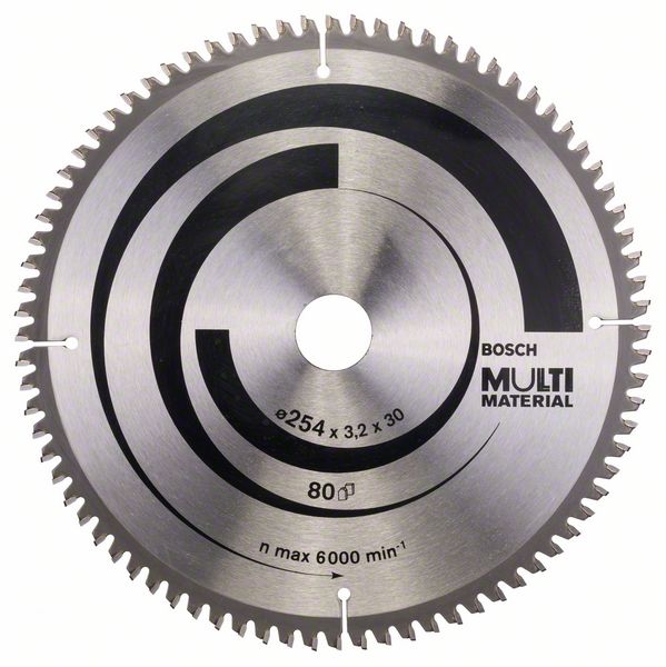 Sagblad for tre Bosch MULTI MATERIAL; 254x3,2x30,0 mm; Z80; -5°