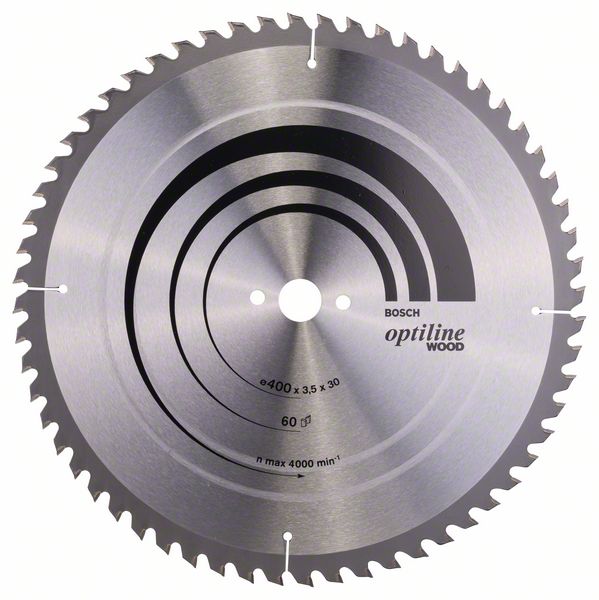 Sagblad for tre Bosch OPTILINE WOOD; 400x3,5x30,0 mm; Z60; 10°