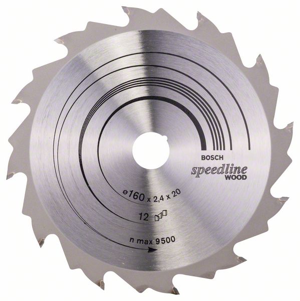 Sagblad for tre Bosch SPEEDLINE WOOD; 160x2,4x20,0 mm; Z12; 15°