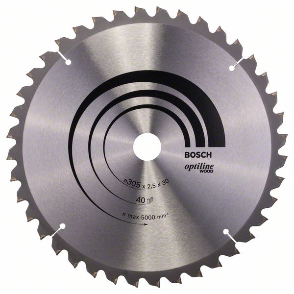 Sagblad for tre Bosch OPTILINE WOOD; 305x2,5x30,0 mm; Z40; 10°