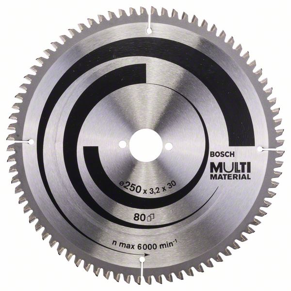 Sagblad for tre Bosch MULTI MATERIAL; 250x3,2x30,0 mm; Z80; -5°