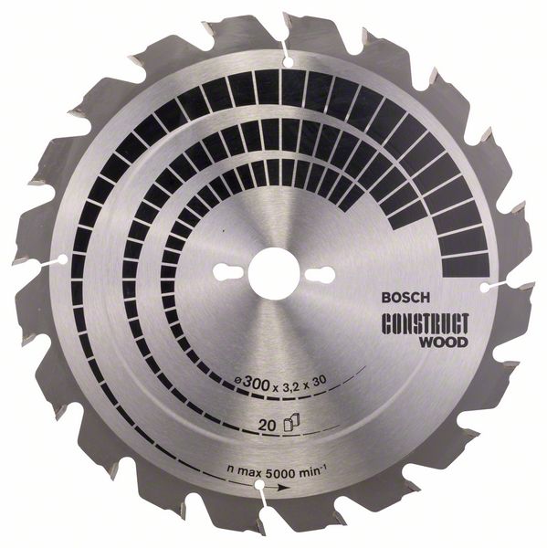 Sagblad for tre Bosch CONSTRUCT WOOD; 300x3,2x30,0 mm; Z20; 15°