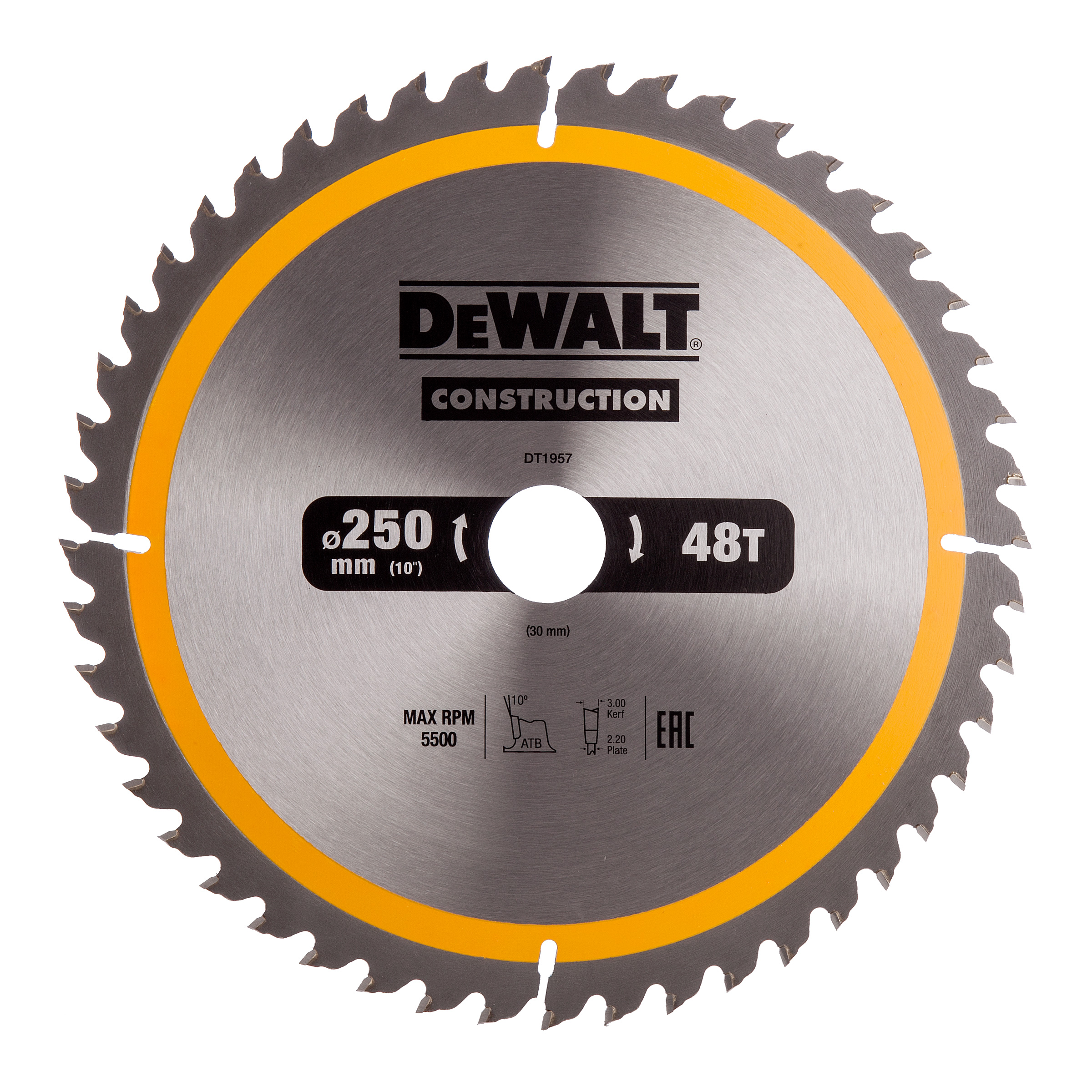 Sagblad for tre DeWalt; 250x3x30,0 mm; Z48; 10°