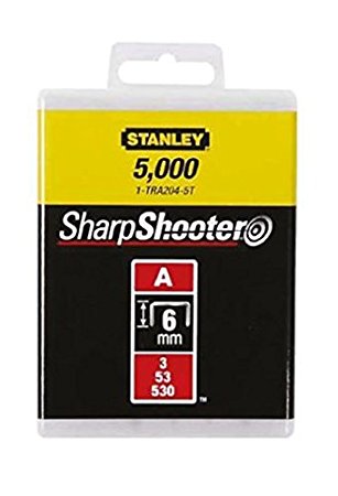Stifter Stanley Light Duty; 6 mm; 5000 stk; type A; galvanisert