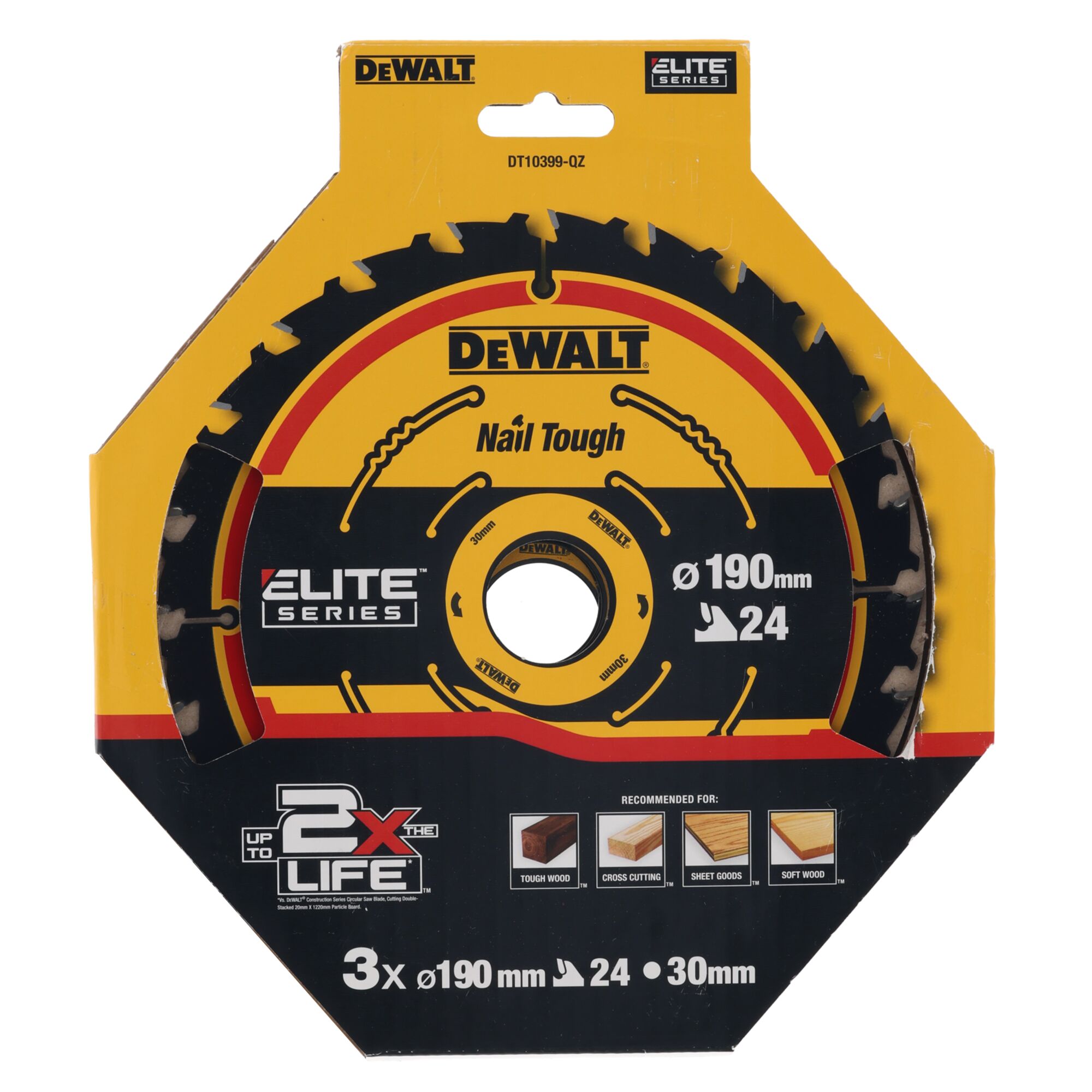 Sagblad for tre DeWalt; 190x1,65x30,0 mm; Z24; 18°