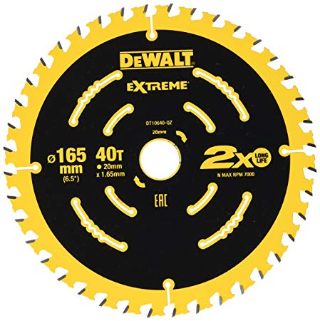 Sagblad for tre DeWalt; 165x1,65x20,0 mm; Z40; 18°