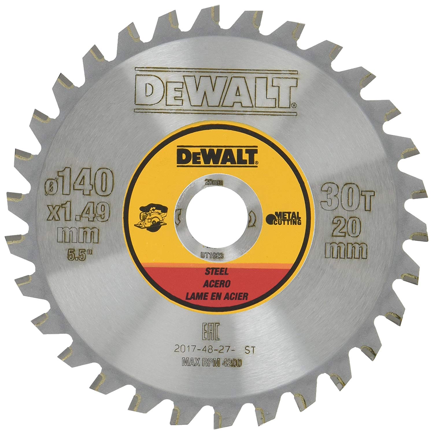Sagblad for metall DeWalt; 140x1,49x20,0 mm; Z30; 1,5°