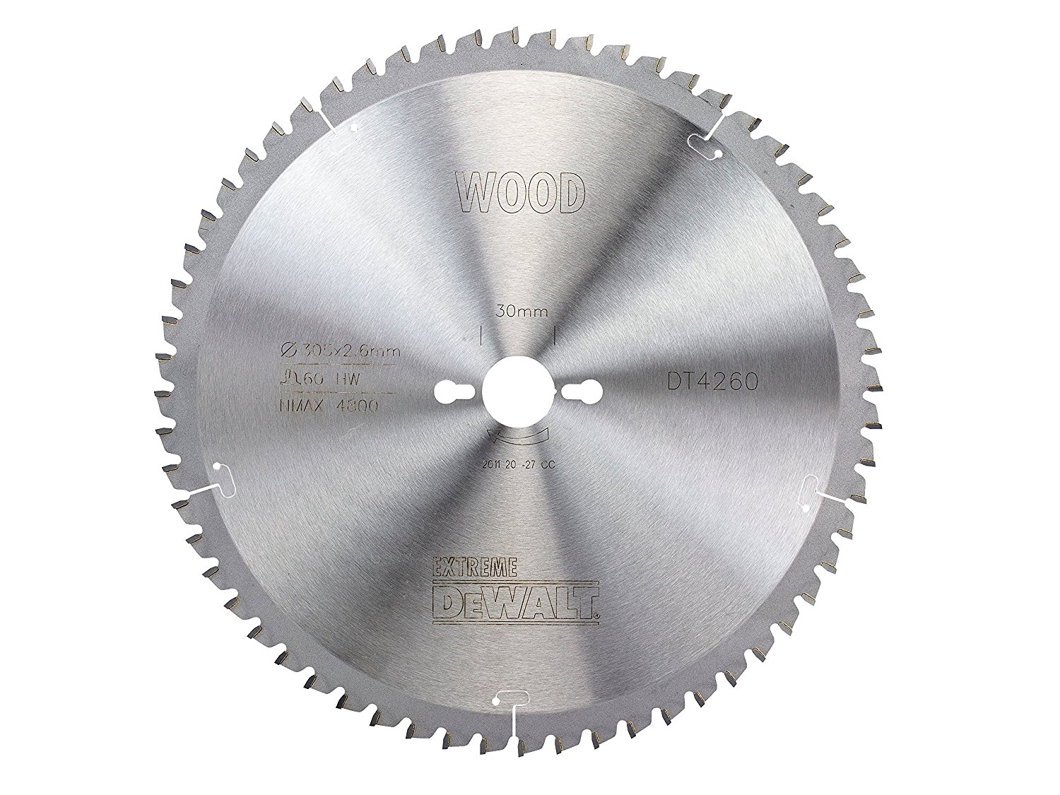 Sagblad for tre DeWalt; 305x2,6x30,0 mm; Z60; -5°