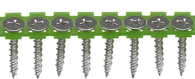 Skruer på bånd for utvendige gipsplater GU Aqua kombi, til tre- og stålprofil. Essve 536330; 3,9x30 mm; 1000 stk