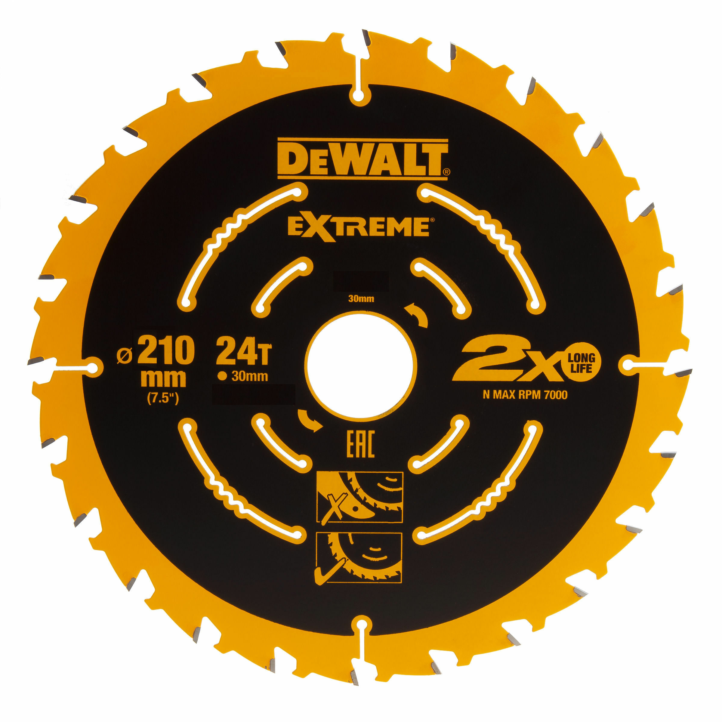 Sagblad for tre DeWalt Extreme; 210x2,4x30 mm; Z24