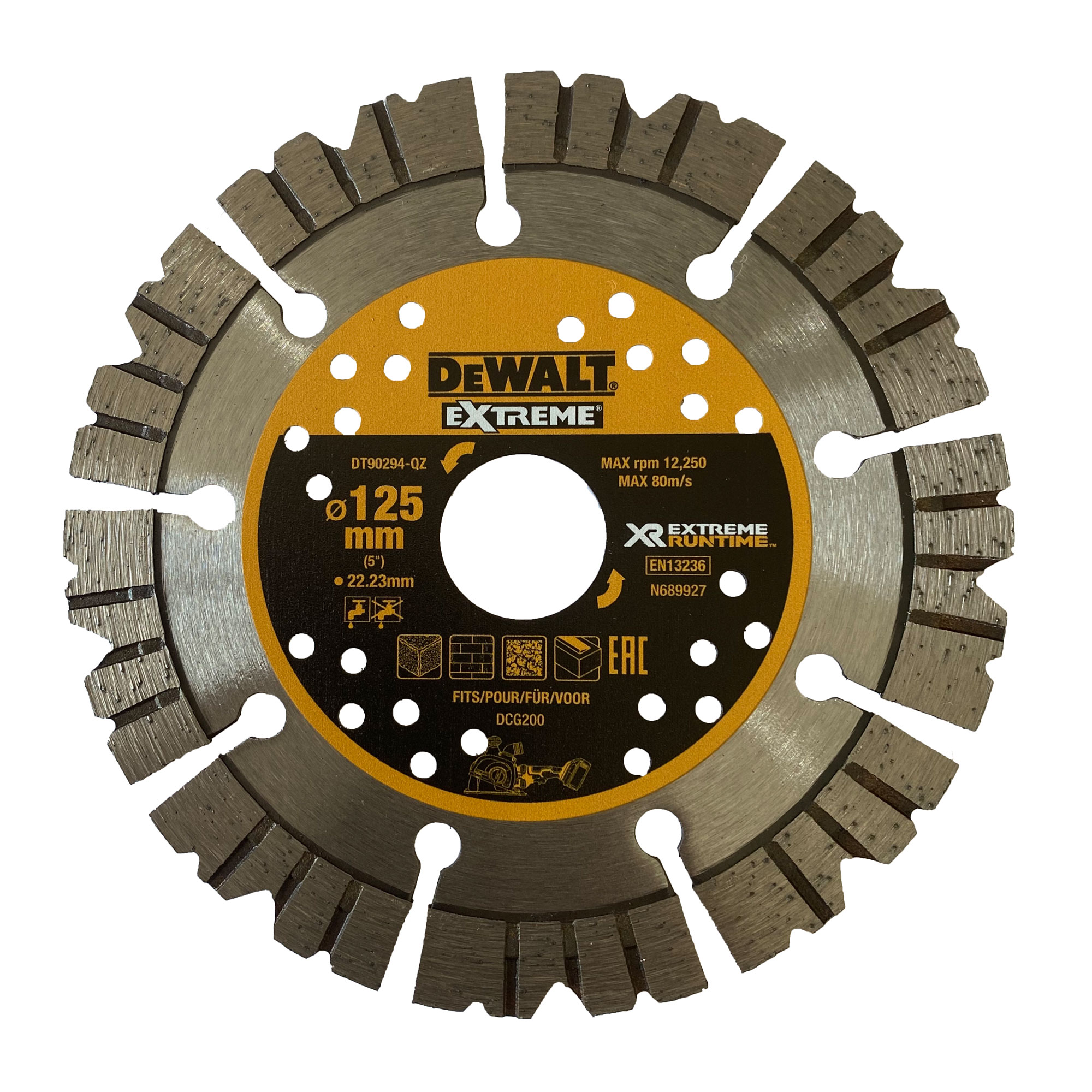 Diamantkappeskive DeWalt Extreme; 125x2x22,23 mm