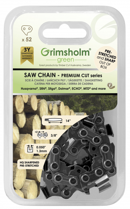 Sagkjede Grimsholm Premium Cut; 14''; 35 cm; 3/8''; 52; 1,3 mm