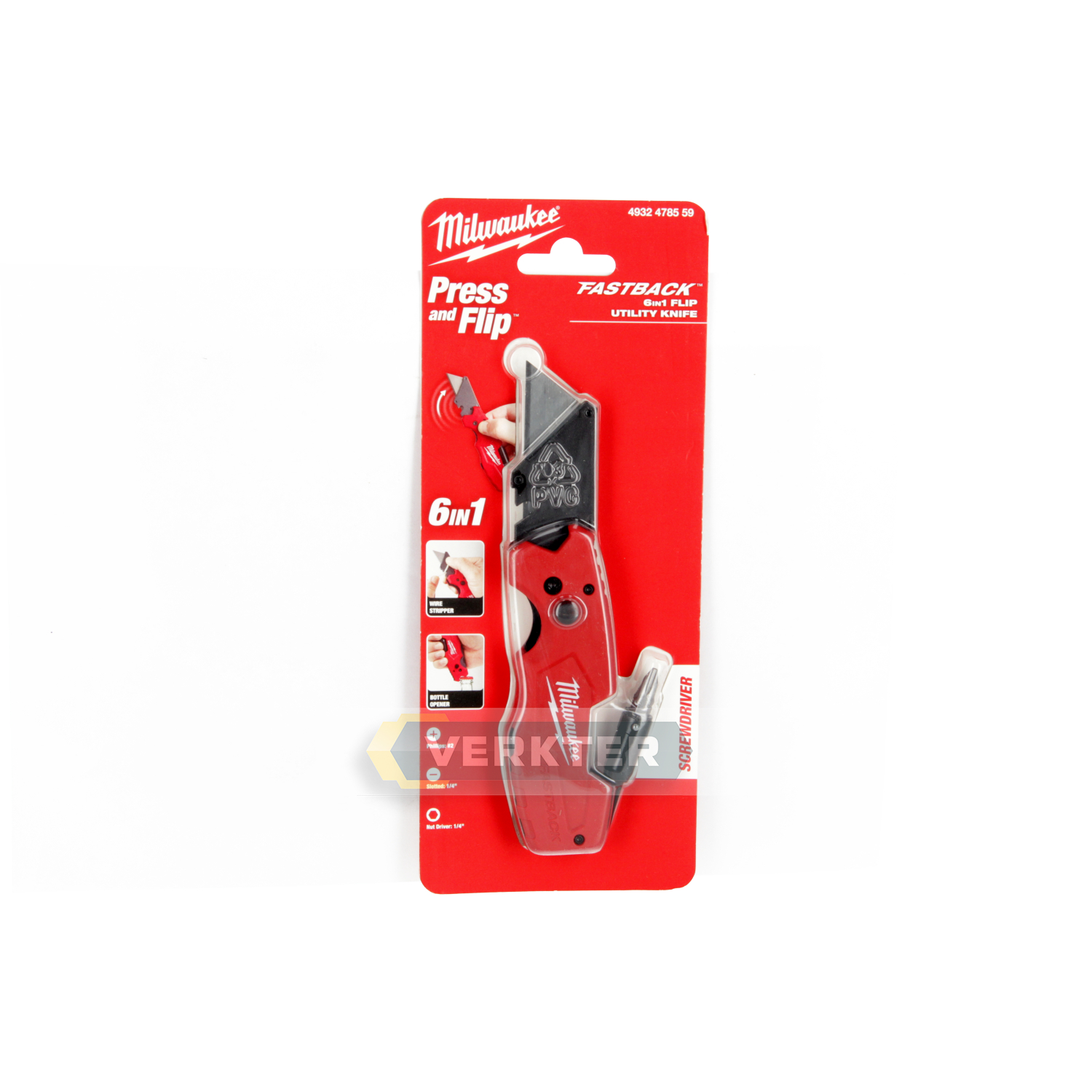Kniv med utskiftbare blader Milwaukee FastBack 6in1