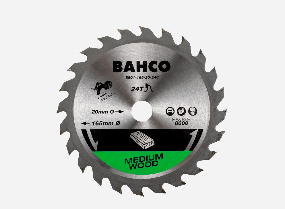 Sagblad for tre Bahco 8501; 165x20x10/16 mm; Z24; 18°
