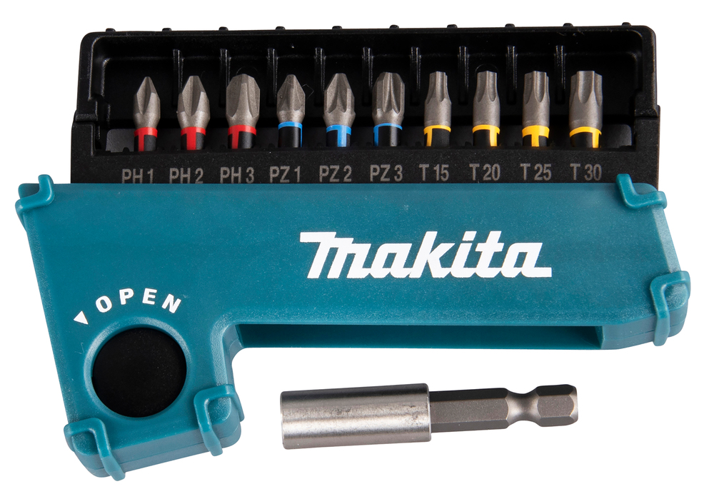 Bitssett Makita Impact Premier; 11 stk.; + holder