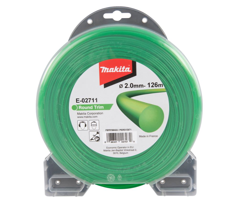 Trimmertråd Makita; 2,0 mm/126 m; rund