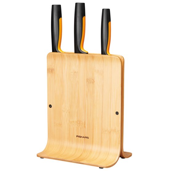 Knivblokk med 3 kniver, bambus Fiskars Functional Form