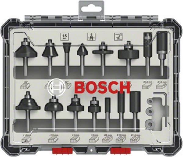 Freseborsett Bosch; 6 mm; 15 stk