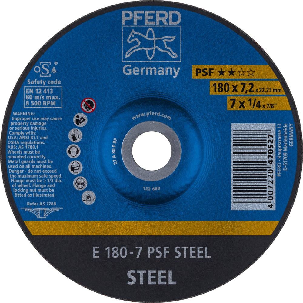 Slipeskive PFERD PSF STEEL; 180x7,2 mm