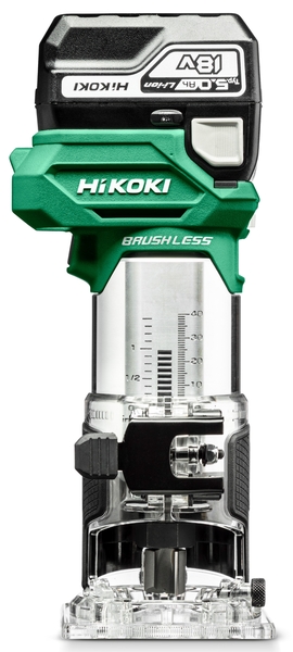 Batteridrevet kantfres Hikoki M1808DAWPZ; 18 V; 2x5,0 Ah batt.