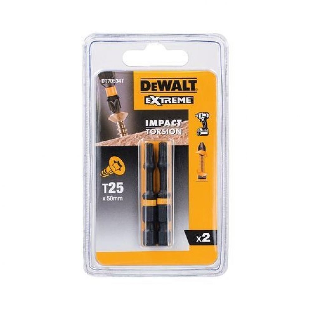 Impulssvingende dyse DeWalt FLEXTORQ; T25; 50 mm; 2 stk