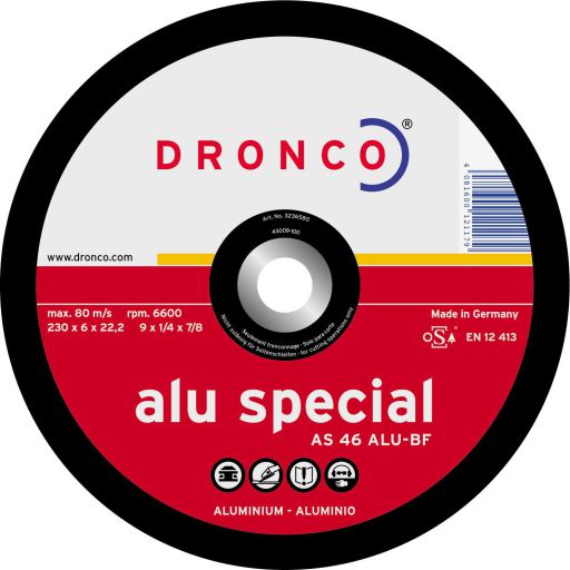 Abrasiv kappeskive Dronco ALU SPECIAL AS 46 ALU; 125x6x22,23 mm; 1 stk
