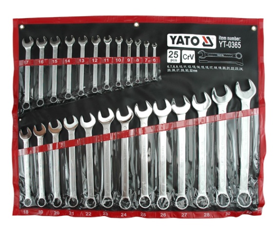Nøkkelsett Yato YT-0365; 6-32 mm; 25 stk
