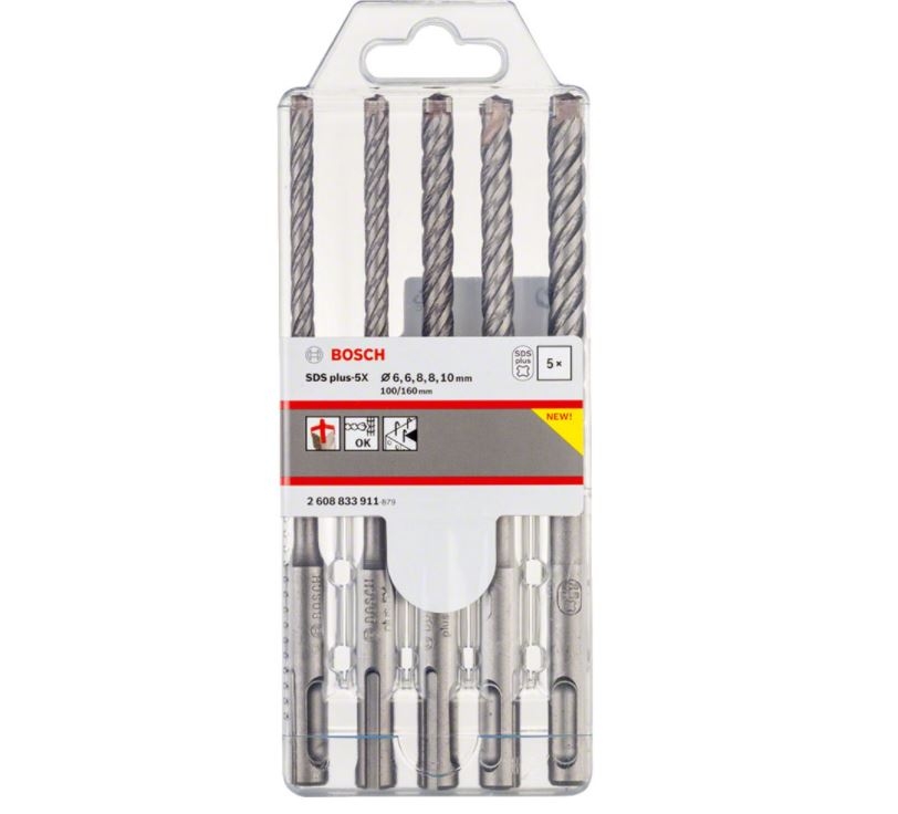 Borsett Bosch SDS plus-5X; 6-10 mm; 5 stk