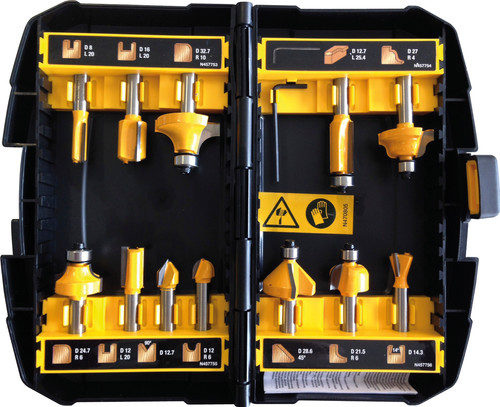 Freseborsett DeWalt DT90016-QZ; 12 stk