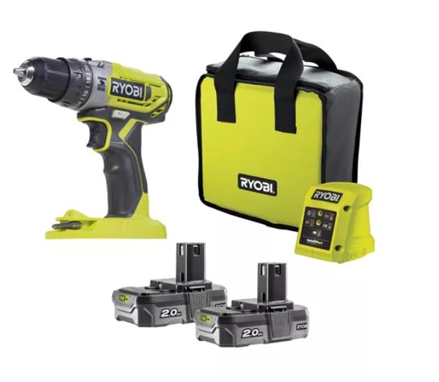 Slagdrill Ryobi R18PD2-220SL; 18 V; 2x2,0 Ah batt.