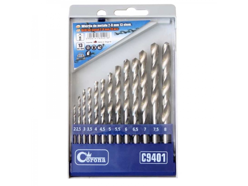 Borsett for metall Richmann C9401; 2-8 mm; 13 stk