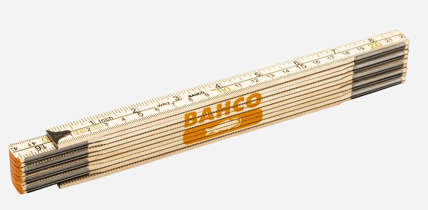 Tre sammenleggbar linjal Bahco WR2-MM; 2 m