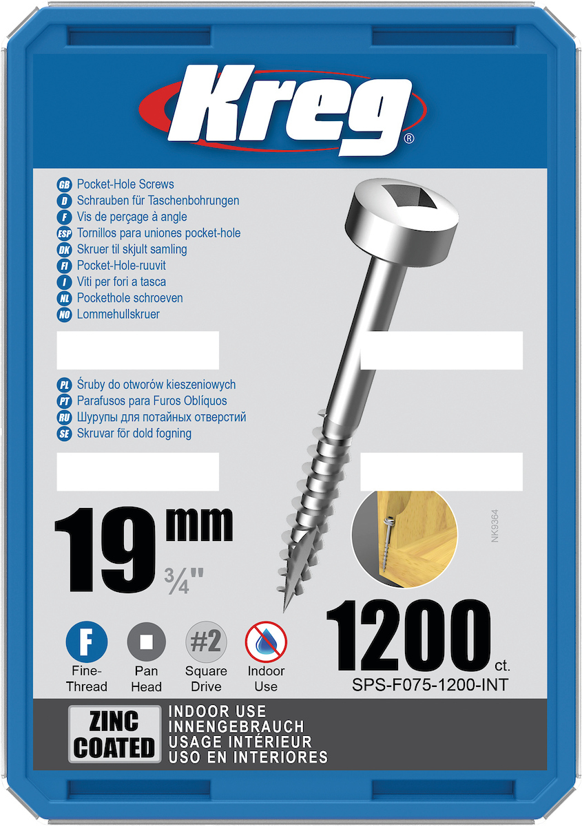 Treskru Kreg SPS-F075; 3/4''; 19 mm; 1200 stk