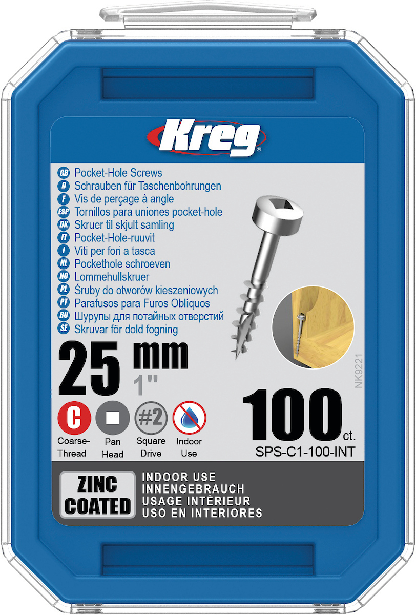 Treskru Kreg SPS-C1; Pan Head; 1''; 25 mm; 100 stk. stor tråd
