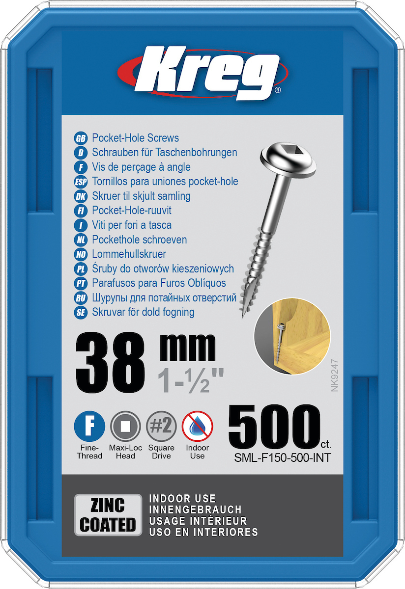 Treskru Kreg SML-F150; Maxi-Loc; 1,50''; 38 mm; 500 stk. fin tråd