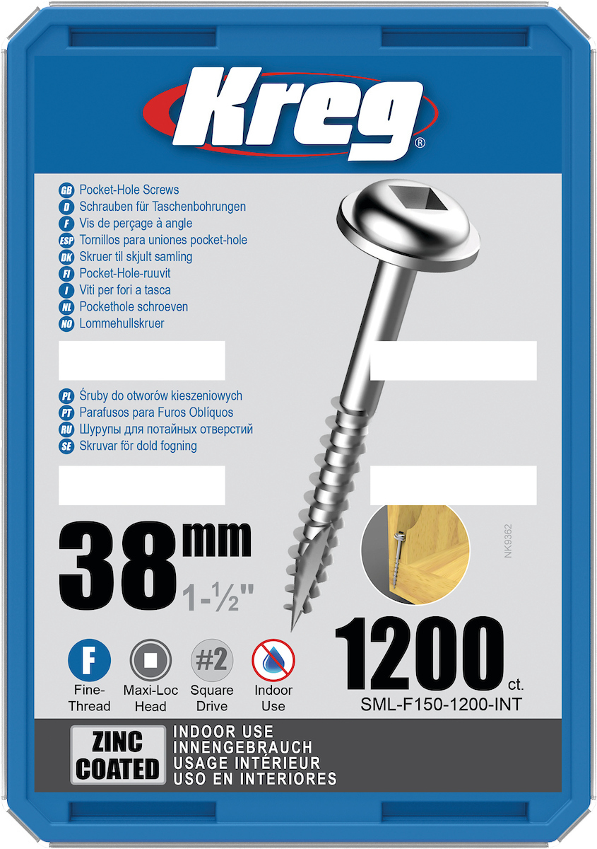 Treskru Kreg SML-F150; Maxi-Loc; 1,50''; 38 mm; 1200 stk. fin tråd