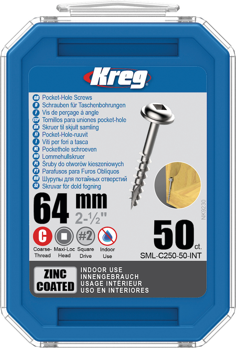 Treskru Kreg SML-C250; Maxi-Loc; 2,50''; 64 mm; 50 stk. stor tråd