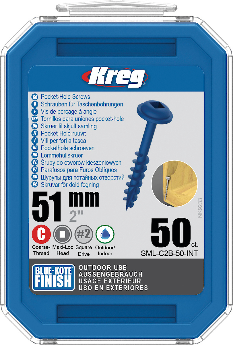 Treskru Kreg SML-C2B; Maxi-Loc; 2,00''; 51 mm; 50 stk. blå