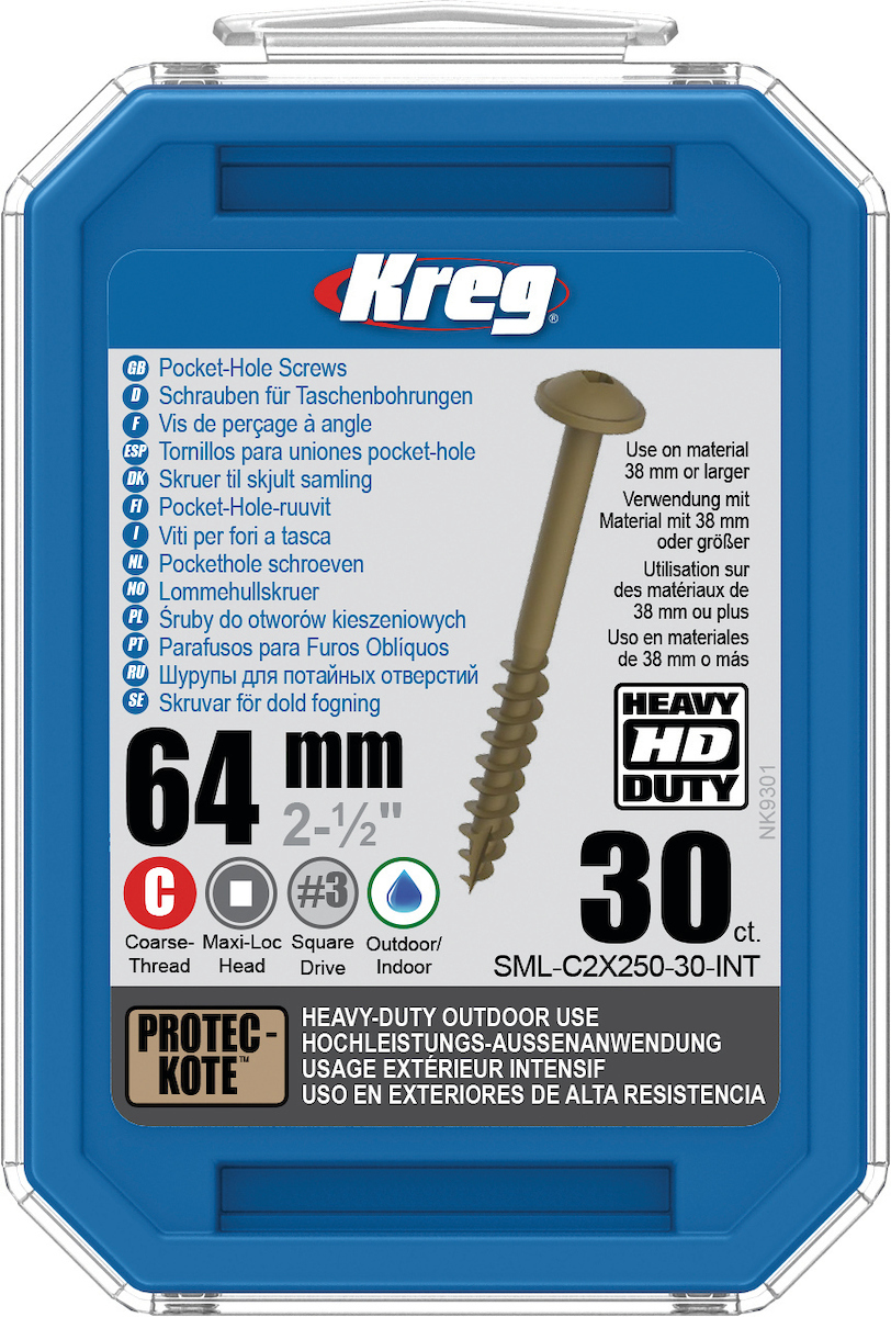 Treskru Kreg SML-C2X250; Maxi-Loc; 2,50''; 64 mm; 30 stk