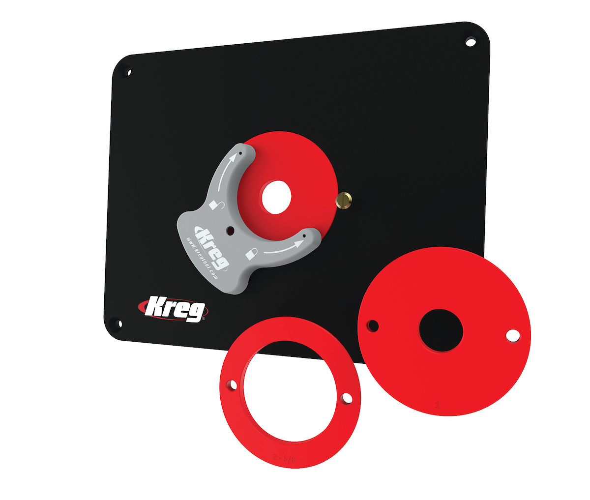 Festeelement Kreg PRS4034; 235x298x9,5 mm; med borede hull