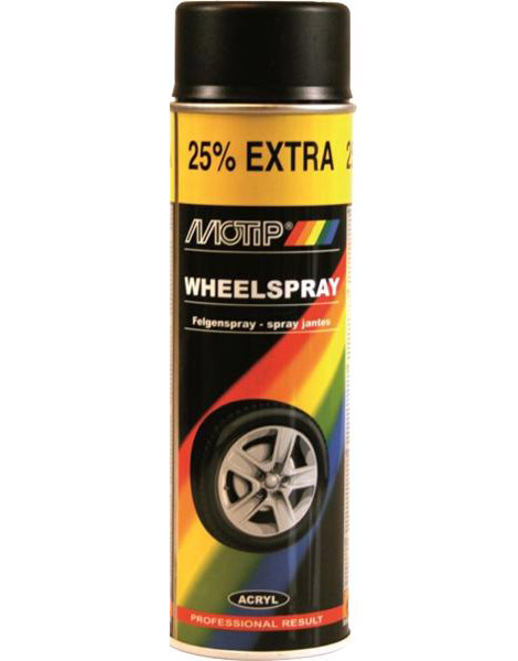 Maling Motip WHEEL SPRAY; 500 ml; svart
