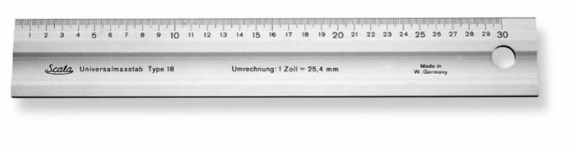 Linjal i aluminium Scala 418; 30 cm